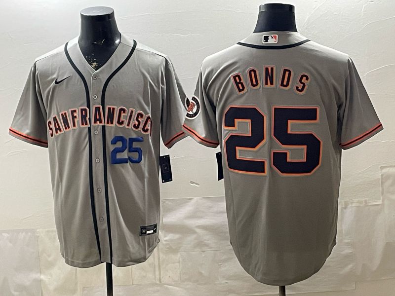 2026 Men Nike San Francisco Giants #25 Bonds Grey Game MLB Jersey 03